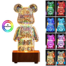 Светящийся мишка 3D BearBrick с подставкой USB
