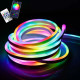Гибкий RGB Neon неон 10 м USB управление с телефона + пульт ДУ + клипсы крепления