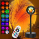 RGB лампа закат с пультом LED Sunset Lamp проекционный светильник-торшер 16 цветов от USB