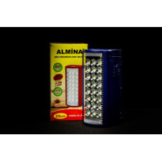 Фонарь ALMINA переносной светодиодный с повербанком 24 LED, ЗУ 220V, сменный аккумулятор 6В Power Bank